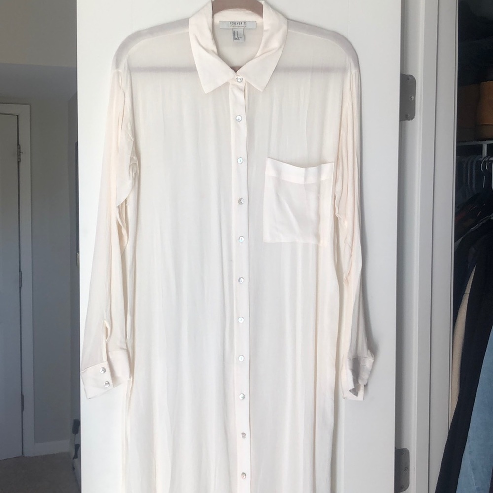 Forever21 Long button-up with side slits